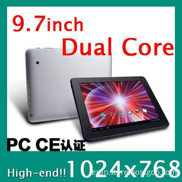 New arrival 9.7 inch Dual Core tablet pc with bluetooth